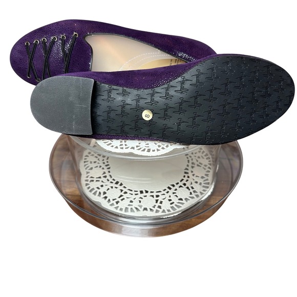 Amalfi by Rangoni Purple Textured Leather Lace Loafers Flats Womens 8 Italy - Picture 8 of 10
